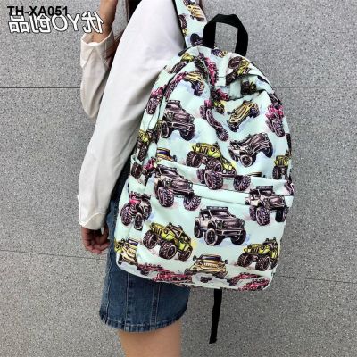 Printed shoulder bag male and female college students waterproof computer travel backpack large capacity junior high school