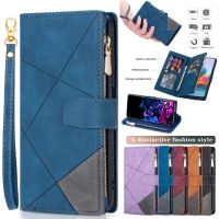 ✼₪❈ Zipper Leather Flip Case For Samsung Galaxy A23 A13 A33 A53 A52 A04S A32 A22 A12 A42 A72 A51 A71 4G Card Slot Phone Wallet Cover