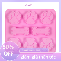 ?【HOT SALE】MUXI แม่พิมพ์ซิลิโคนรูปเท้าสุนัข1ชิ้นเครื่องตัดคุกกี้กระดูก3D แบบทำมืออุปกรณ์ทำขนมแม่พิมพ์สำหรับอบ