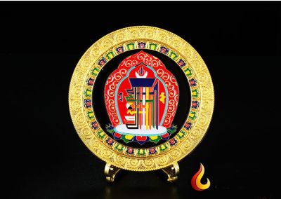 【High-quality】 ขายส่งพุทธที่มีประสิทธิภาพบทความ Talisman ทิเบต Tantric มงคลแปดอย่างสัญลักษณ์พระพุทธศาสนาพระพุทธรูปทอง Kalachakra พระพุทธรูปทิเบต