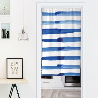Noren Door Curtain Japanese Line Painted Kitchen Bedroom Home Decor Polyester Blackout Partition Curtains Window Doorway Drapes