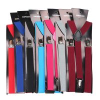 ใหม่สีทึบ Suspenders Braces ผู้ชายผู้หญิงสีดำปรับสายรัดสำหรับงานแต่งงานอุปกรณ์เสริมผู้ชายกางเกงสายคล้องไหล่-VXCB MALL