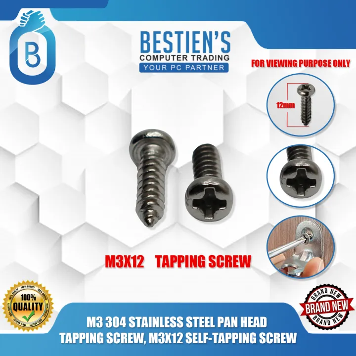 M3 304 STAINLESS STEEL PAN HEAD TAPPING SCREW, M3X12 SELFTAPPING SCREW
