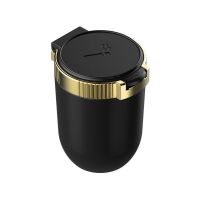 lujie Auto Ash Tray Car Ashtrays Automatic LED Light Indicator Ashtray Office Home Car Ashtrays Mini Car Trash Can One-Hand Operation