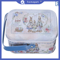 ? Homepet VINTAGE กระเป๋าเดินทางขนาดเล็กเก็บ tinplate Candy BOX กล่องของขวัญตกแต่งอีสเตอร์