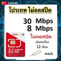 ซิมโปรเทพ 30-8  Mbps ไม่ลดสปีด เล่นไม่อั้น +โทรฟรีทุกเครือข่ายได้ แถมฟรีเข็มจิ้มซิม