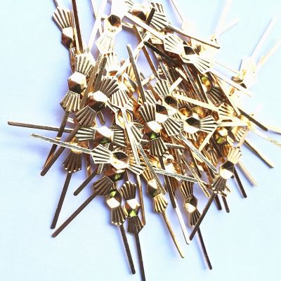 คลิปเนกไทโครเมียมทอง/ตัวล็อกแบบผีเสื้อทองแดง45มม. 100ชิ้นสำหรับโคมระย้าประดับลูกปัดชิ้นส่วนโลหะข้อต่อลูกปัดแปดเหลี่ยม