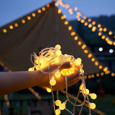 Hot EU Plug LED Ball Garland String Lights Waterproof Outdoor Garden Lamp Christmas Holiday Wedding Party Fairy Lights Decoration