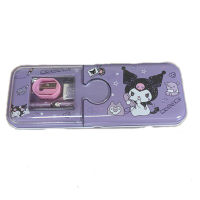 กล่องดินสอ กล่องดินสอเหล็ก 2 ชั้น พร้อมอุปกรณ์เครื่องเขียน Pencil Box ลาย คุโรมิ kuromi