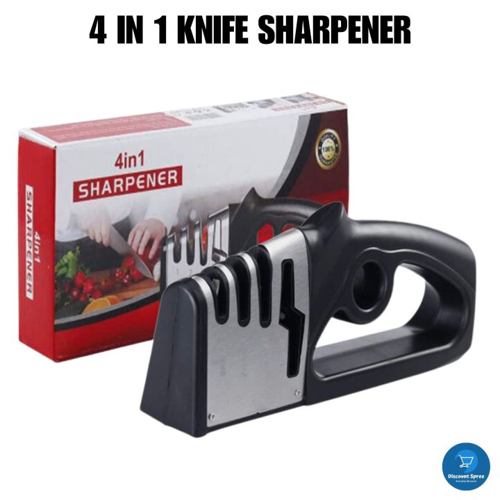 Knife Sharpener Knives Scissor Sharpening Device 4-Stage with Diamond Steel