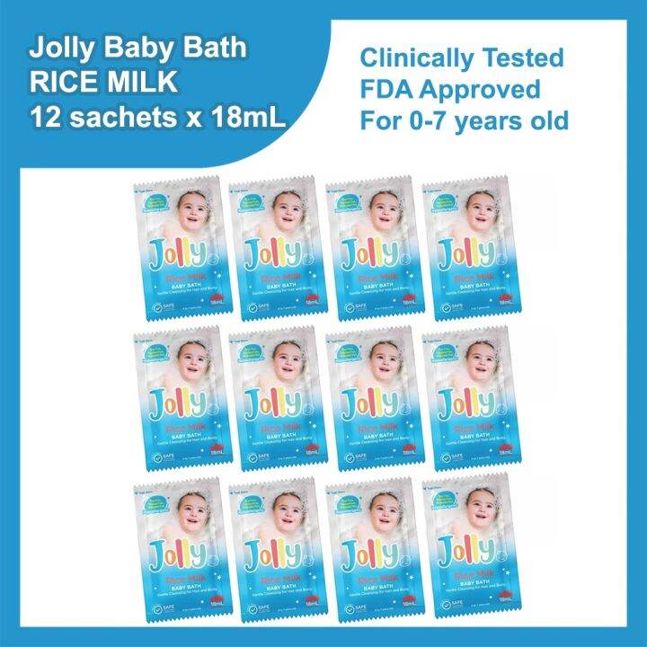 Jolly Rice Milk Baby Bath 18ml Blue 12 Sachets Lazada PH