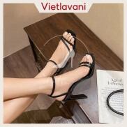 Giày sandal nữ mã LHMTS49 mũi vuông cao 9cm gót dẹp hàng đẹp sang chảnh