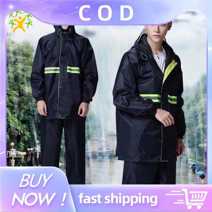 Local delivery 】 Raincoat with reflector Rainsuit (99) raincoat rain coat Lazada PH