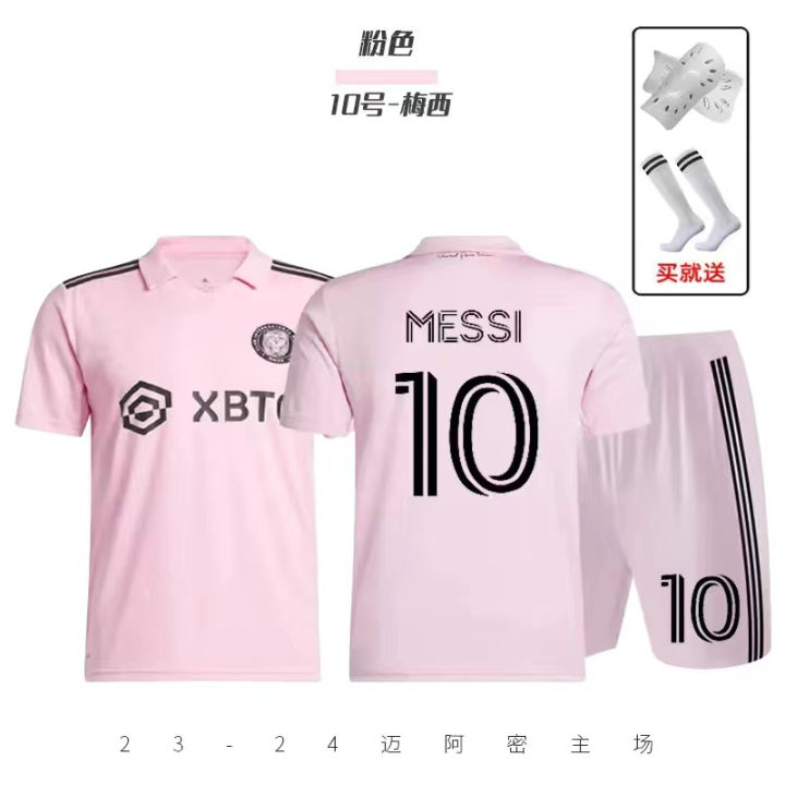 เสื้อกีฬาแขนสั้น-ลายทีมชาติฟุตบอล-miami-international-messi-jersey-ชุดเหย้า-สําหรับผู้ชาย-ชุดฝึกซ้อมทีมชาติซัมซุง-10-ชิ้น