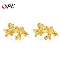 New Fashion Titanium Steel Summer Flower Earrings High-grade Electroplated Gold Stainless Steel Stud Earrings