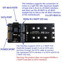 【YF】 1Pc 22Pin SATA Adapter SFF-8643 To M.2 U2 Kit NGFF M-Key Slimline SAS NVME PCIe SSD For Mainboard Accessory