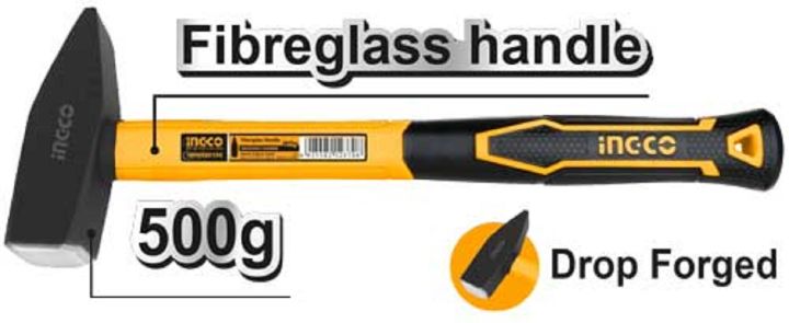ingco-ค้อนช่างไฟ-ค้อนตีกิ๊บ-ค้อนช่างทอง-ฆ้อน-ด้ามไฟเบอร์-500กรัม-รุ่น-hmh880500