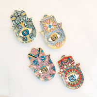 Europe Ceramic Jewelry Dish Trinket Dish Hand Small Jewelry Tray Decorative Plate Hamsa Hand Plates Decoration Crafts Decor