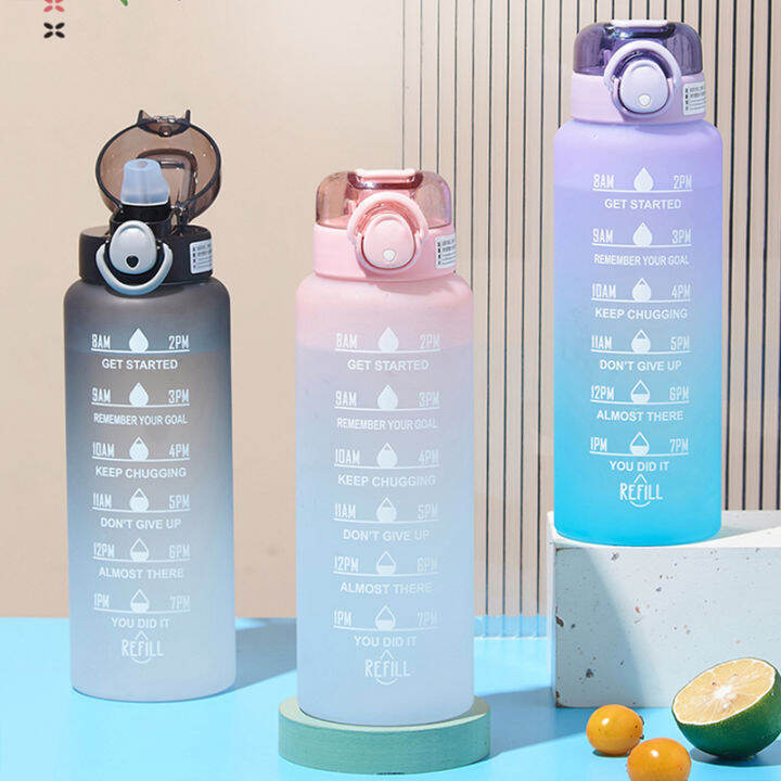 1 Liter Motivational Water Bottle Noozle with Time Marker Leakproof ...