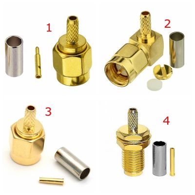 10Pcs/lot SMA Male Female RPSMA Connector RPSMA Male Female Right Angle  Crimp for RG174 RG316 RG188 RG188A LMR100 Coax Cable Watering Systems Garden