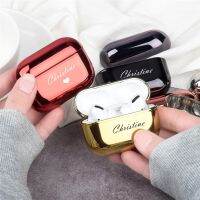 Custom Name Gold Sliver Plating Case For Airpods 1 2 Pro 3 Wireless Bluetooth Headset Protective Personalized Letters Soft Cover