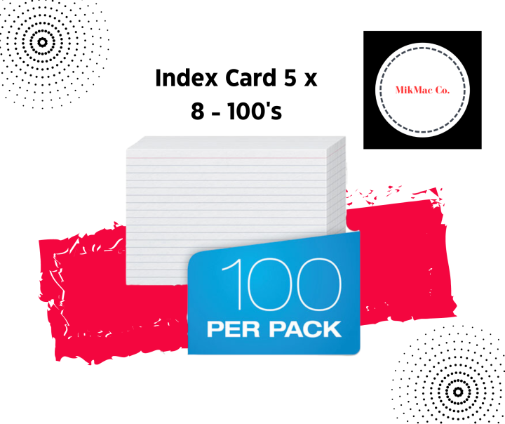 Index Card 5 x 8 100's High Quality Durable and Perfect To Use Lazada PH