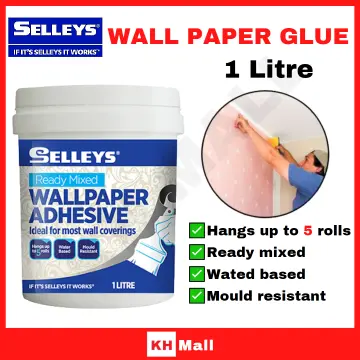 Selleys Ready Mixed Wallpaper Adhesive Glue 1L / Gam Kertas Dinding 1L /  GRIN Wall paper Adhesive 1L / 500ML / 100ML