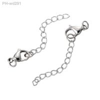 10pcs Stainless Steel Necklace Bracelet Extender Chain Set with Lobster Claw Clasps Length 2 Inch for Jewelry Making