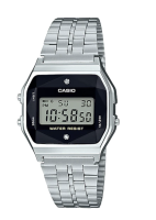 นาฬิกาข้อมือผู้หญิง Casio Digital สายสแตนเลส สีเงิน รุ่น A159WAD-1DF, A159WAD-1D, A159WAD-1, A159WAD