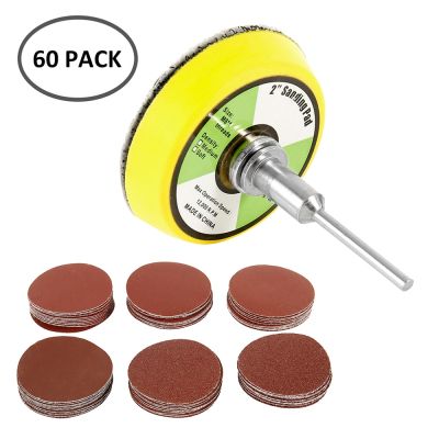 60pcs 100/240/600/800/1000/2000 Grits Sanding Disc Set 2inch 50mm+ Loop Sanding Pad  with 3mm Shank For Polishing Cleaning Tools Cleaning Tools