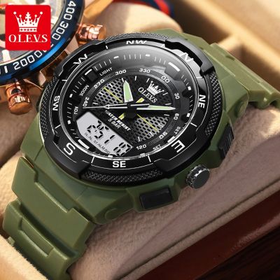 OLEVS 1107 Men S Watches Top nd Electronic Wristwatch 50M Waterproof Backlight Double Display Watch For Man Fashion Trend