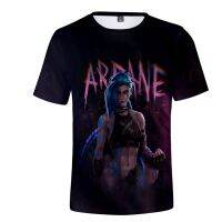 2023 Customized Fashion Arcane Jinx 3D printed mens and womens short-sleeved casual T-shirt all-match streetwear，Contact the seller for personalized customization