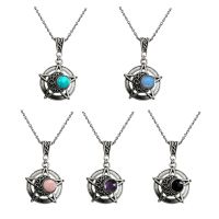 blg Punk Rock Crystal Moon Star Pendant Necklace Party Club Dancing Jewelry 【JULY】