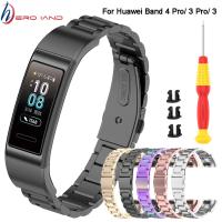 Pasek metalu dla Huawei Band 4 Pro bransoletka dla Huawei Band 3/ 3 Pro Watchband ze stali nierdzewnej opaski na rękę pasy Correa z narzędzia