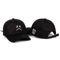 Cartoon Embroidery Baseball cap,sun hat,hip-hop style sad face n show baseball cap, sunshade fishing cap couple baseball cap