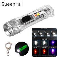 Mini Keychain Flashlight LED TYPE-C Fast Charging Multi-function IP66 Waterproof Fluorescent Magnetic Warning Camping Flashlight