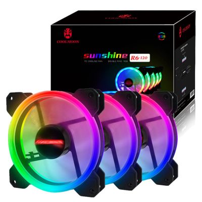 CarCool เคสคอมพิวเตอร์สีสันสดใสพัดลมระบายความร้อนคอมพิวเตอร์ RGB ปรับเอาคอมพิวเตอร์เงียบพัดลมทำความเย็น RGB กล่องพัดลมสำหรับ CPU