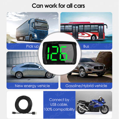 Vjoycar 2023ล่าสุด GPS HUD Digital Speedometer Plug And Play สำหรับรถยนต์ทุกคัน Big Font KMH MPH รถอุปกรณ์เสริมโรงงานขายตรง
