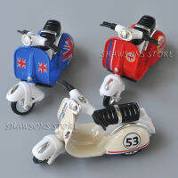 1:18 Scale Diecast รถจักรยานยนต์รุ่นของเล่นสกู๊ตเตอร์ Vespa ดึงกลับ Miniature สำหรับเด็ก