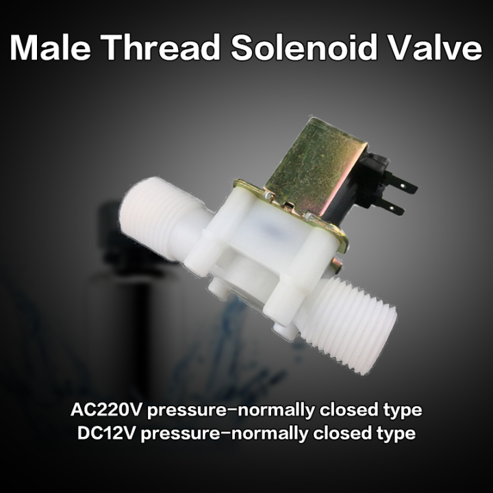 Male Thread Solenoid Valve Water Pressure Control Valve 1/2" 220V/12V