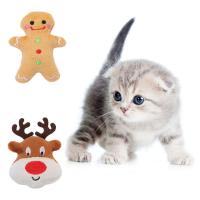 หมอนผ้าเนื้อนุ่มสำหรับลูกแมวแบบโต้ตอบสุนัขน่ารักในร่ม ChristmasToys ของเล่นฝึกเคี้ยวของเล่นสะระแหน่แมว