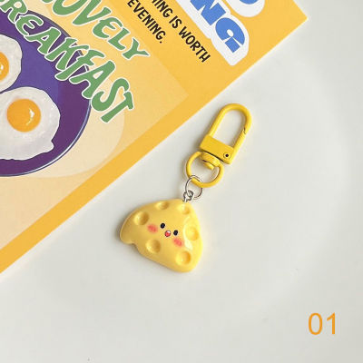 Loreta พวงกุญแจน่ารักรูปไข่ชีส,พวงกุญแจสุดน่ารักตัวการ์ตูนน่ารักจำลองอาหารพวงกุญแจสำหรับเด็กของขวัญส่งเสริมการขาย