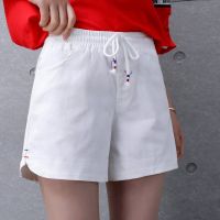 Ready stock!Cotton Women Shorts Plus Size S-4XL Loose High Waist Wide Leg Shorts