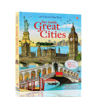 Original and genuine picture book in English see inside great cities cardboard open book Usborne explore the Encyclopedia of children in big cities