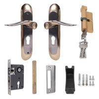 Indoor Household Door Handle for Home with Security Lock Key Set Aluminum Alloy