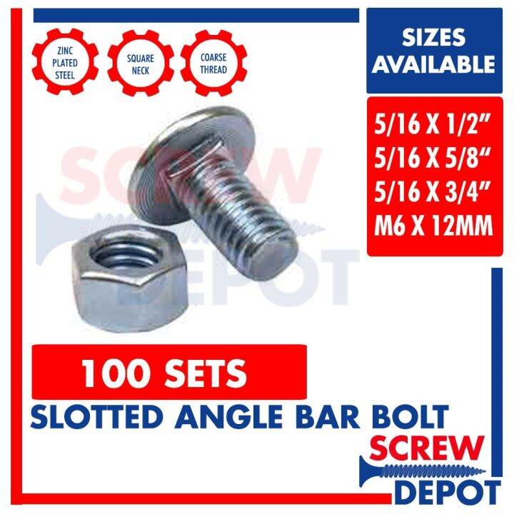 Hot 100SETS Bolt And Nut For Slotted Angle Bar / Rack Screw Screw Depot ...