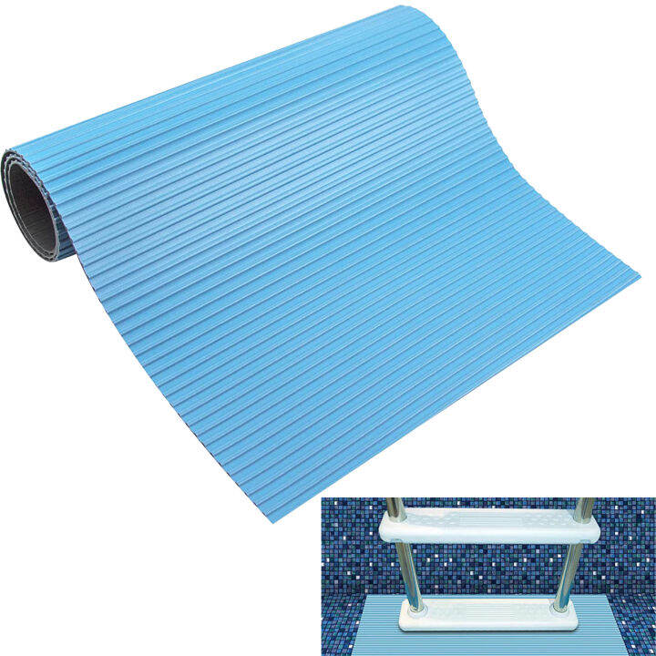 Spacesaving Ladder Mat Quickdrying Pool Ladder Mat Nonslip Pool Step Mat for Above Ground