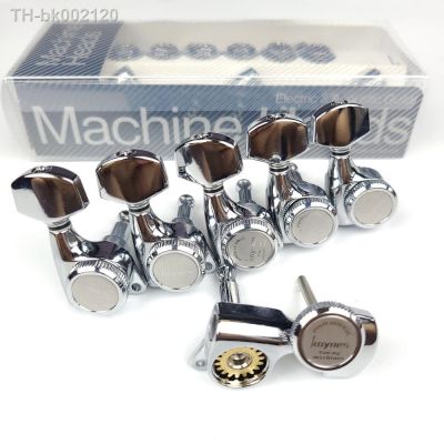 ✓✁♠ 1 Set Guitar Locking Tuners Electric Guitar Machine Heads Tuners Lock String Tuning Pegs Chrome Silver [Made in Korea]