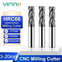 【hot】♙  YIFINO HRC66 Tungsten Extended Roughing Milling Cutter 4-Flute Machinery End Mill Tools