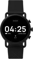 Skagen Connected Falster 3 Gen 5 Stainless Steel and Silicone Touchscreen Smartwatch, Color: Black (Model: SKT5202)